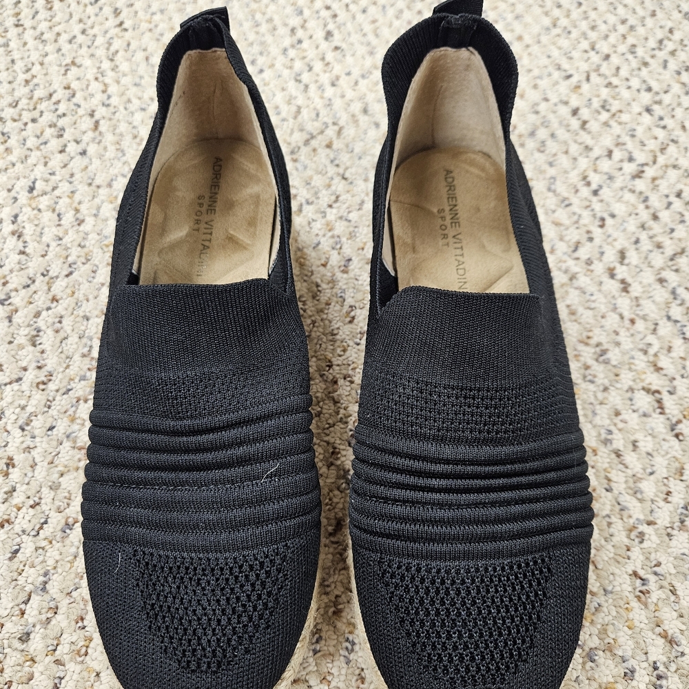 Adrienne Vittadini Sport Black Slip-On Knit Sneakers – Women's Size 8.5 - Picture 4 of 5